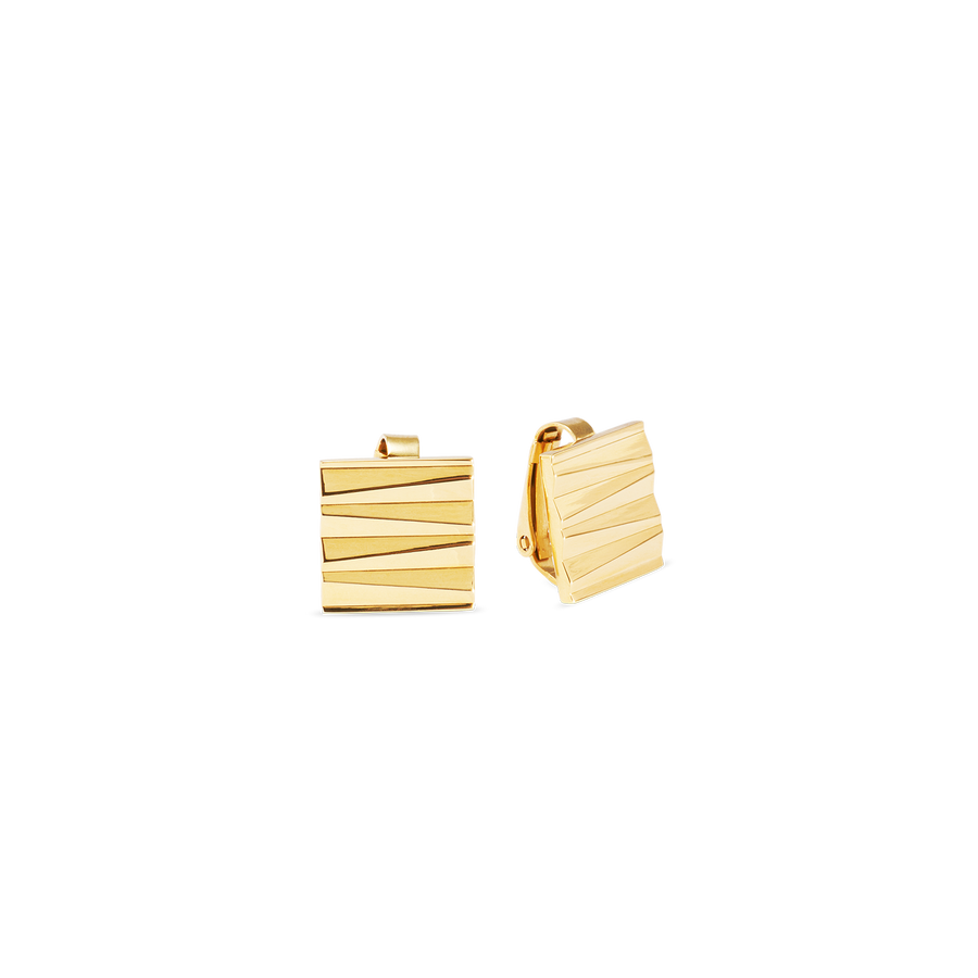 Earclips Square Wave Gold