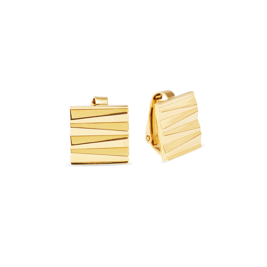 Earclips Square Wave Gold