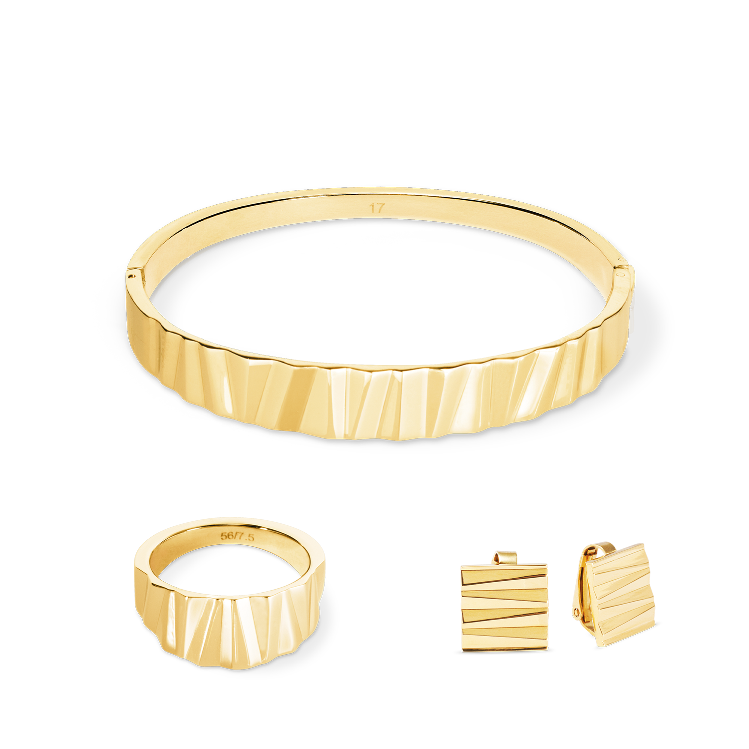 Earclips Square Wave Gold