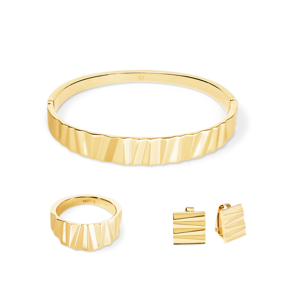 Earclips Square Wave Gold