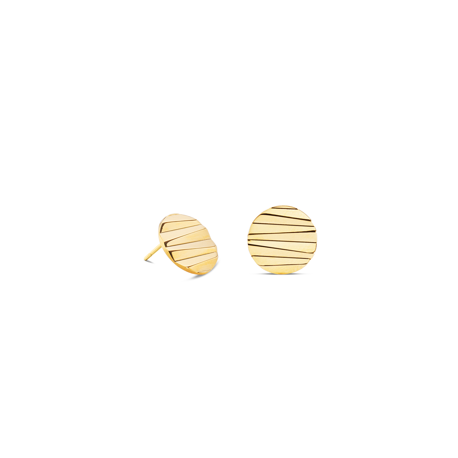 Stud earrings Round Wave Gold