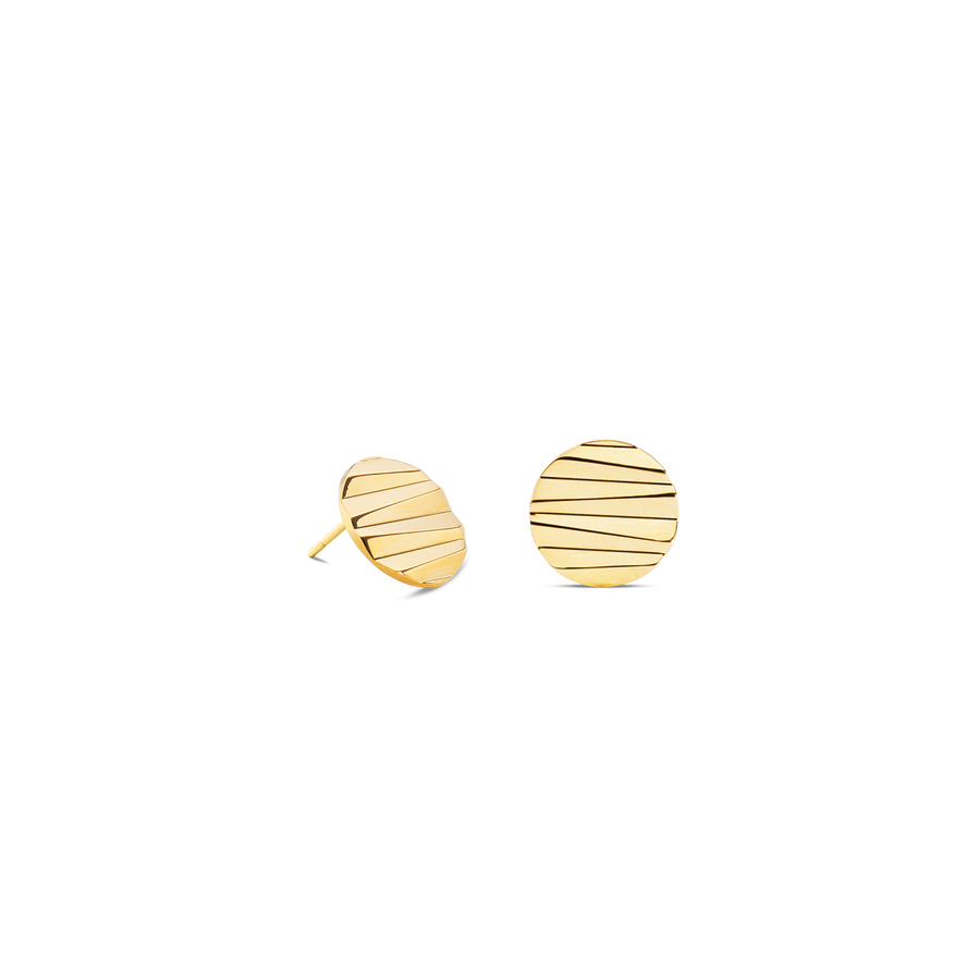 Stud earrings Round Wave Gold