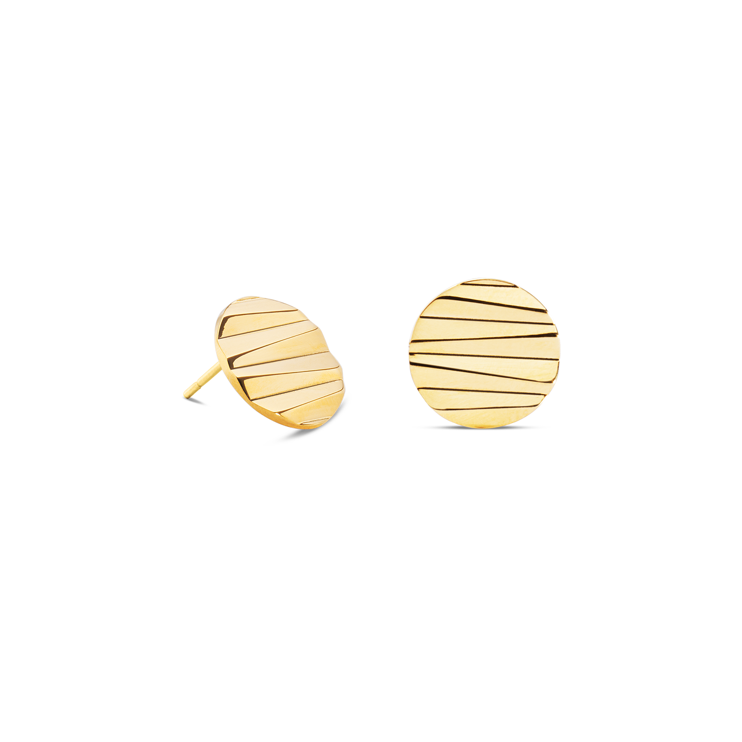 Stud earrings Round Wave Gold