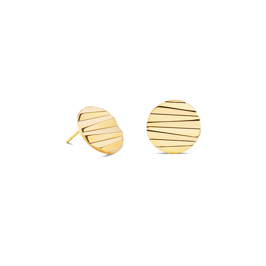 Stud earrings Round Wave Gold