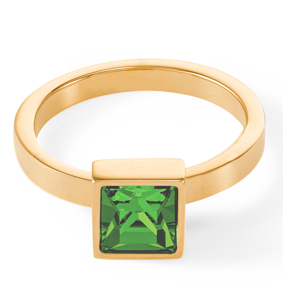 Brilliant Square big ring gold green