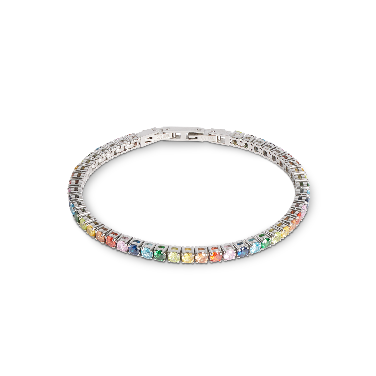 Tennis bracelet silver-multicolour