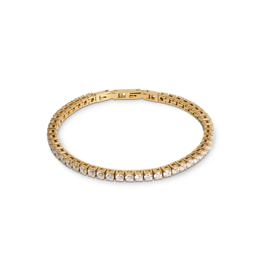 Tennis bracelet gold-crystal