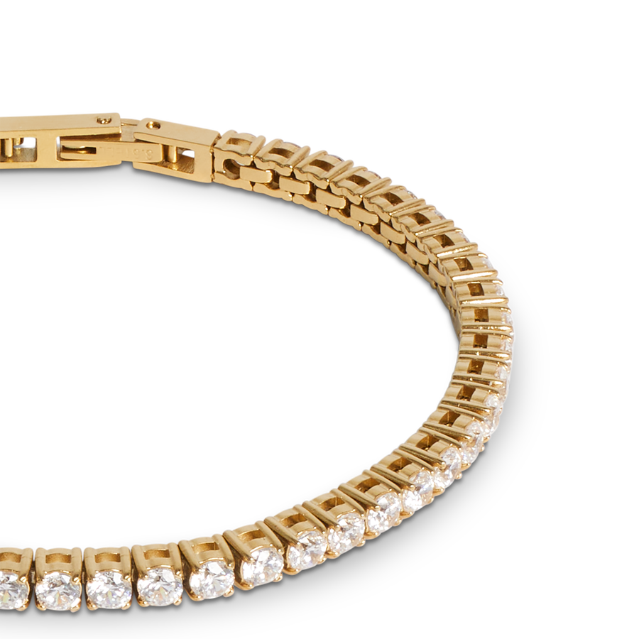 Tennis bracelet gold-crystal