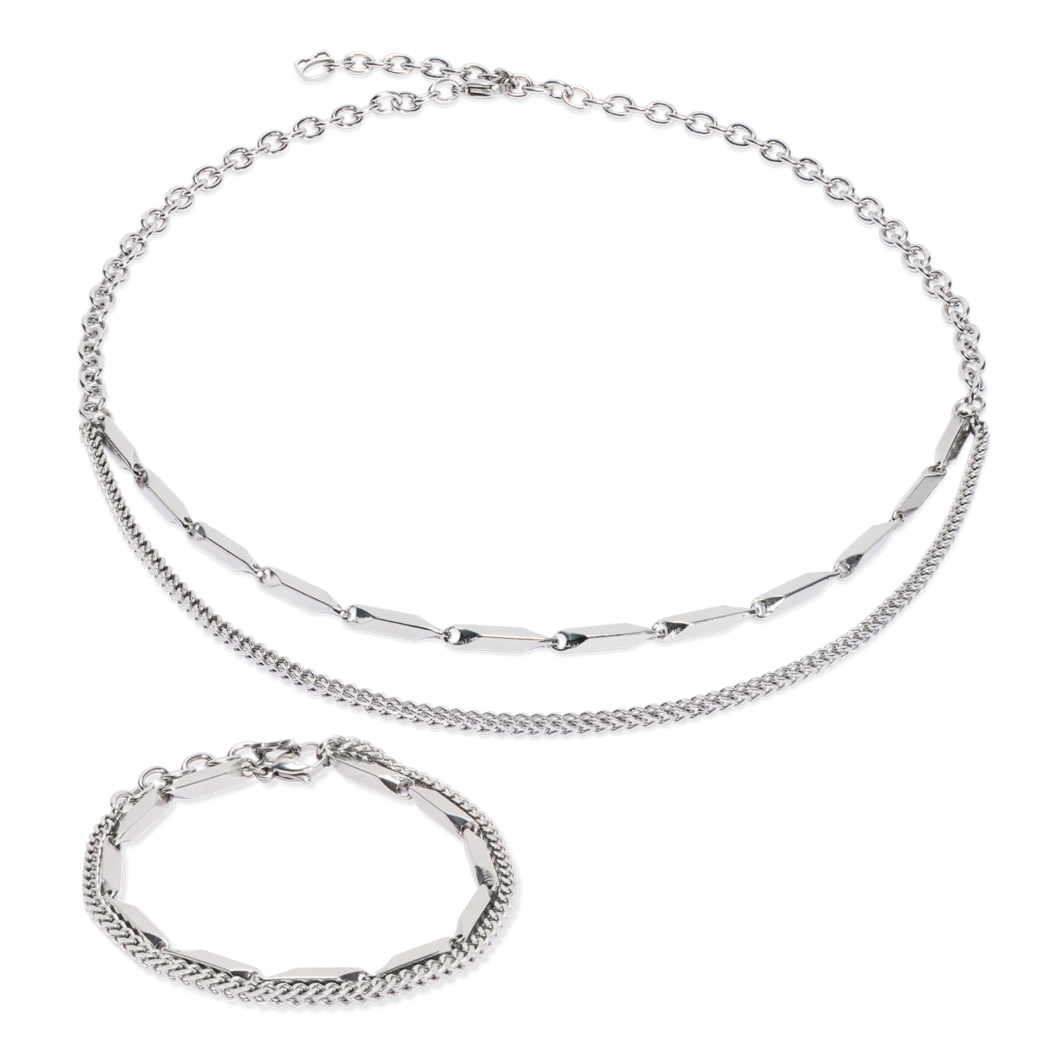 Necklace Twisted Layers silver