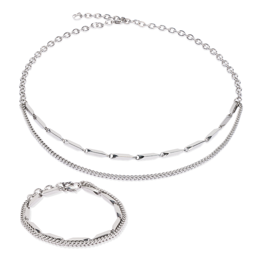 Necklace Twisted Layers silver