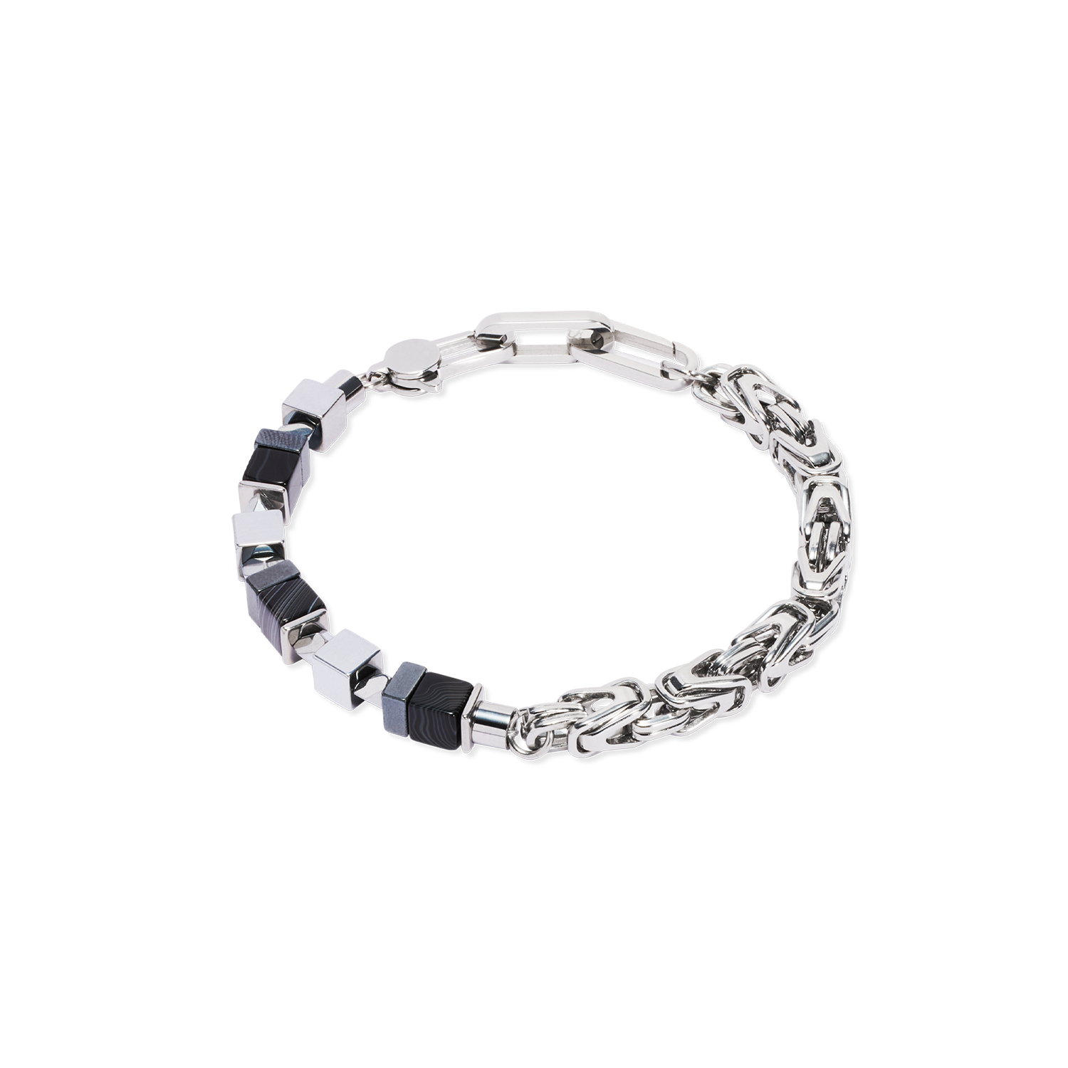 Bracelet Fusion Snake Chain black-silver