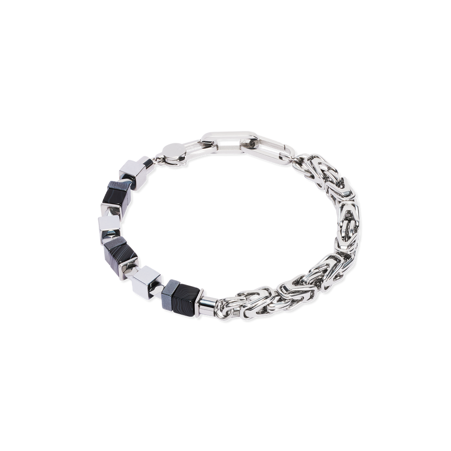 Bracelet Fusion Snake Chain black-silver