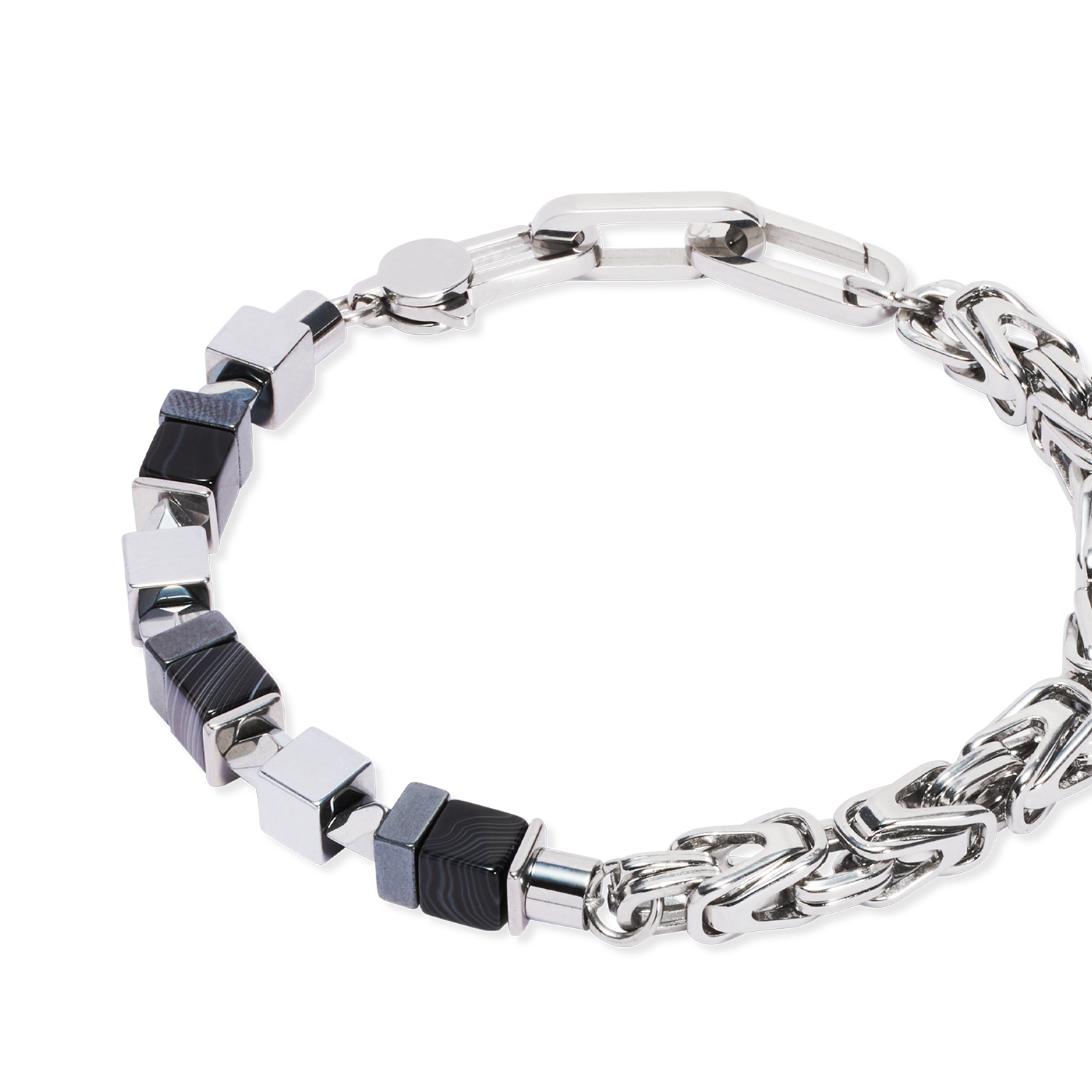 Bracelet Fusion Snake Chain black-silver