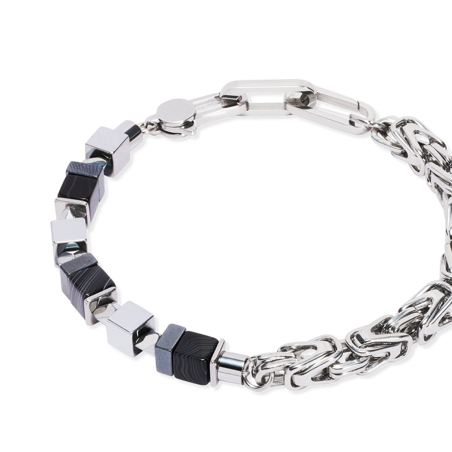 Bracelet Fusion Snake Chain black-silver