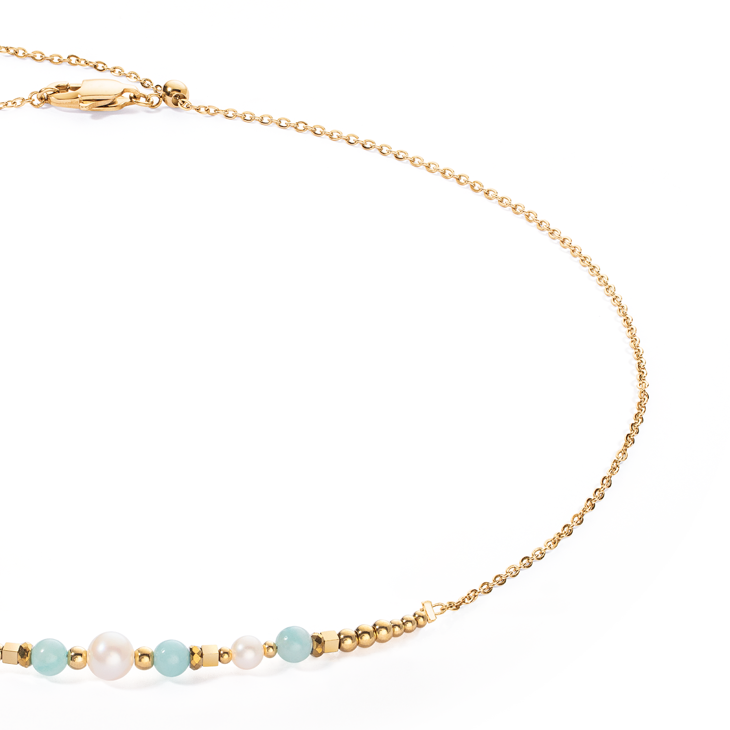 Necklace Princess Pearls gold-green