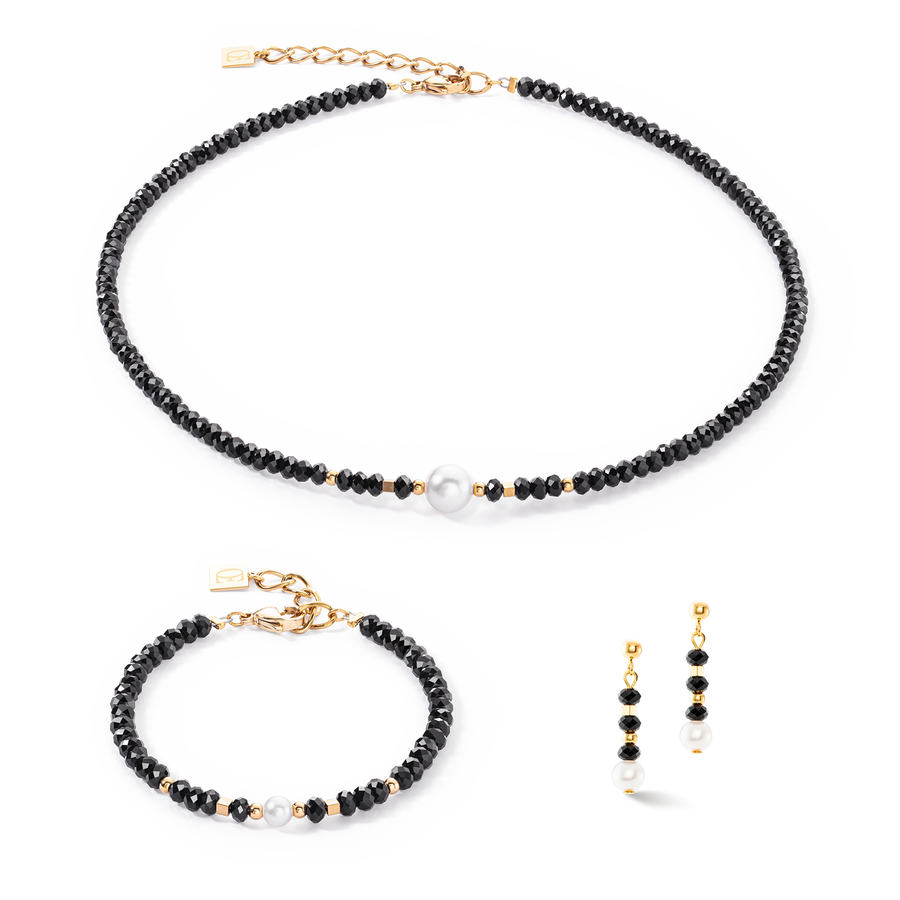 Mystic Pearl necklace gold-black