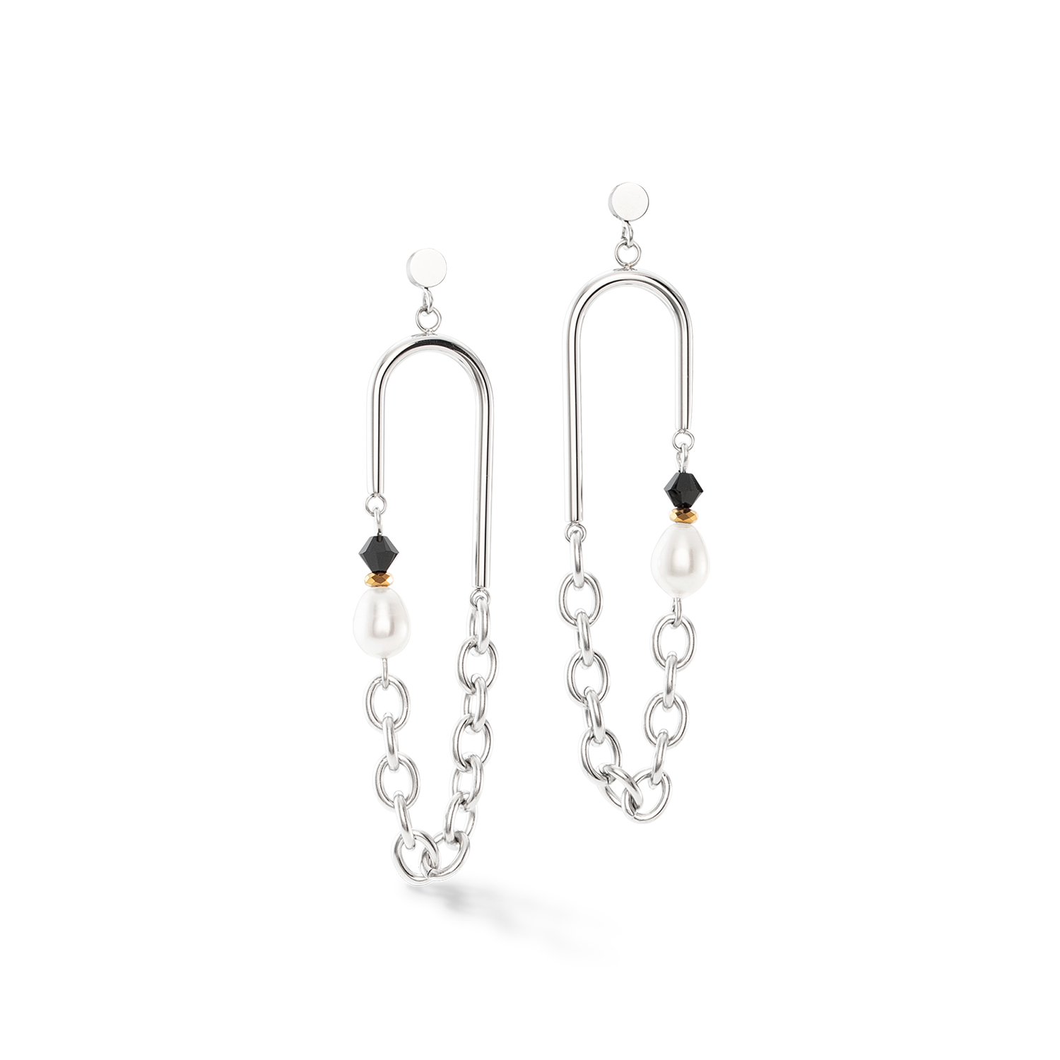 Amulet Boho Pearls earrings black and white