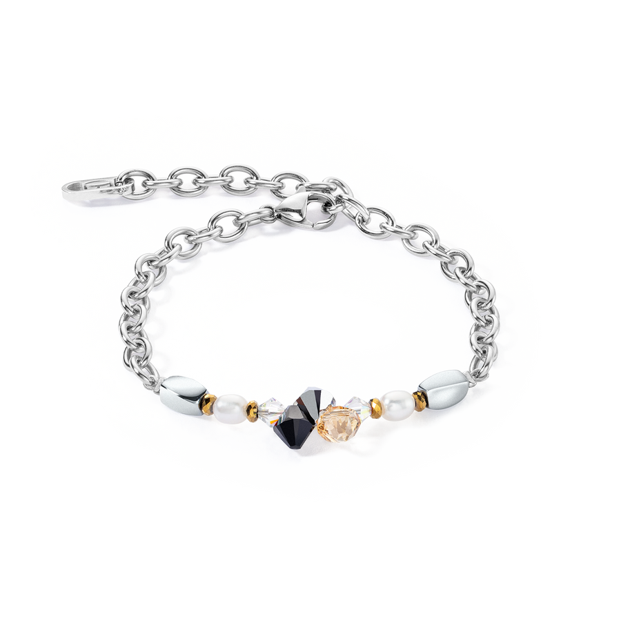 Amulet Boho Pearls bracelet black and white