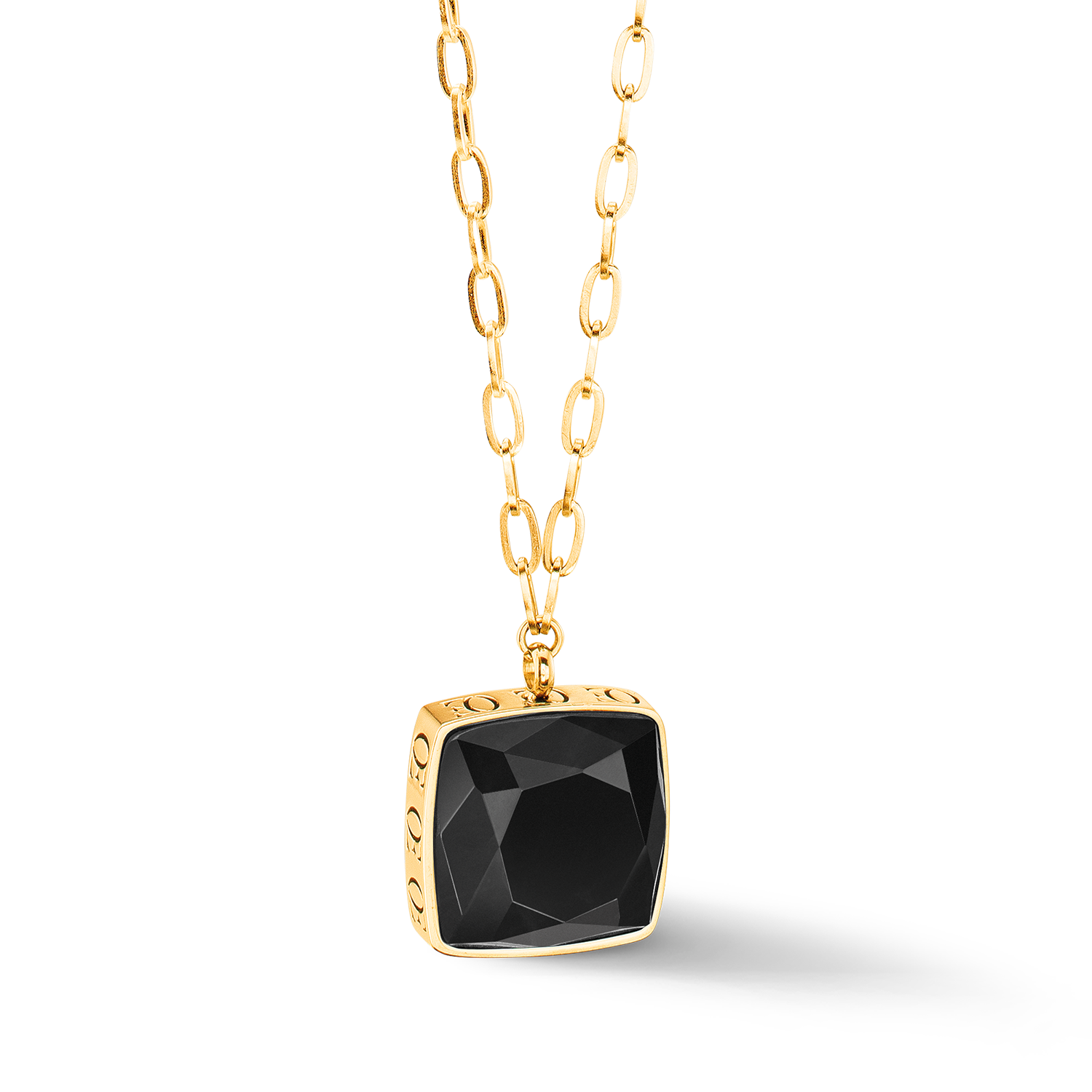 Necklace OE Amulet Square Onyx gold-black