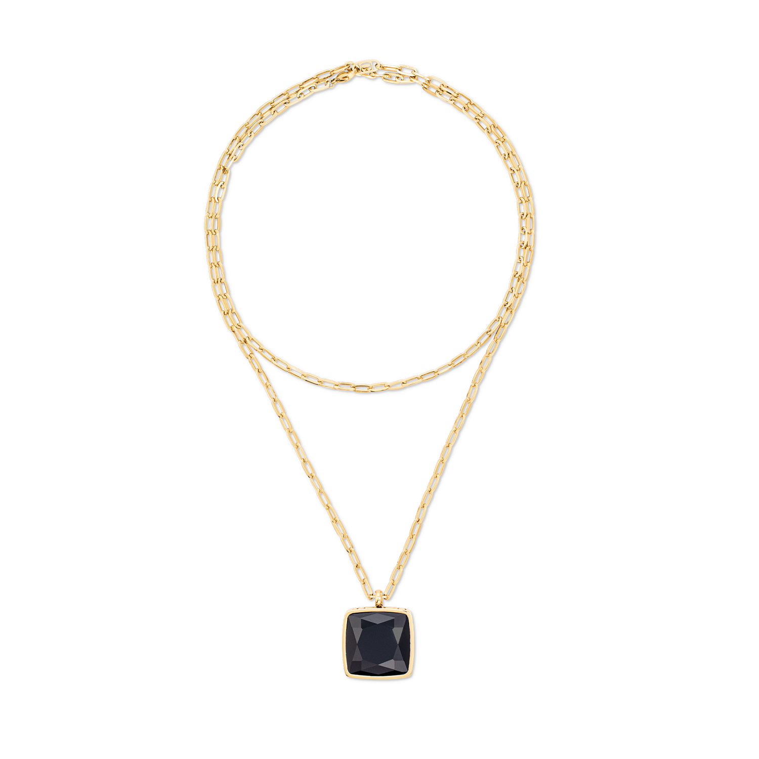 Necklace OE Amulet Square Onyx gold-black