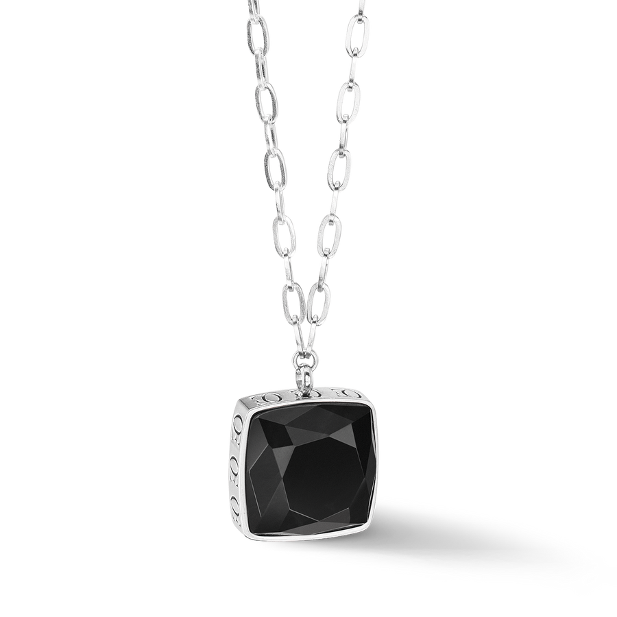 Necklace OE Amulet Square Onyx silver-black