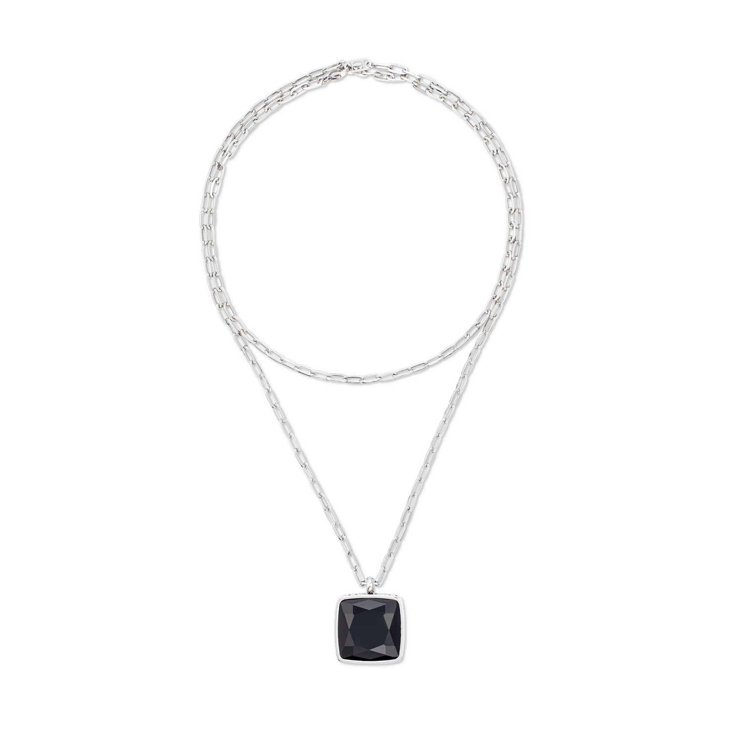 Necklace OE Amulet Square Onyx silver-black