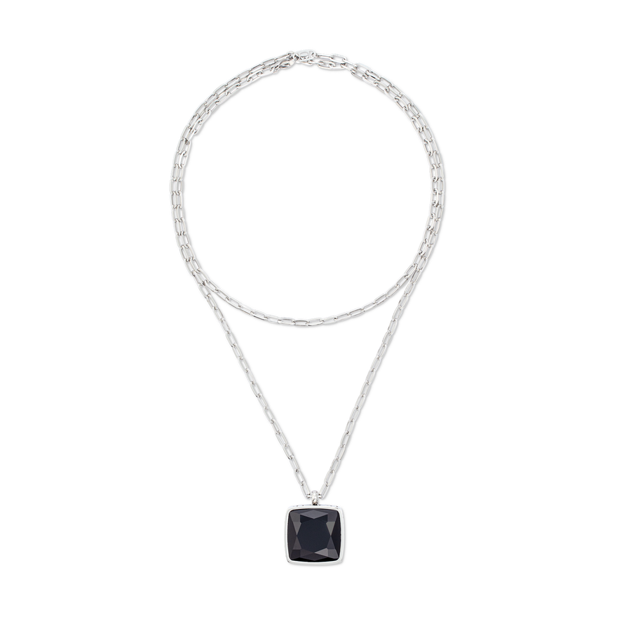 Necklace OE Amulet Square Onyx silver-black