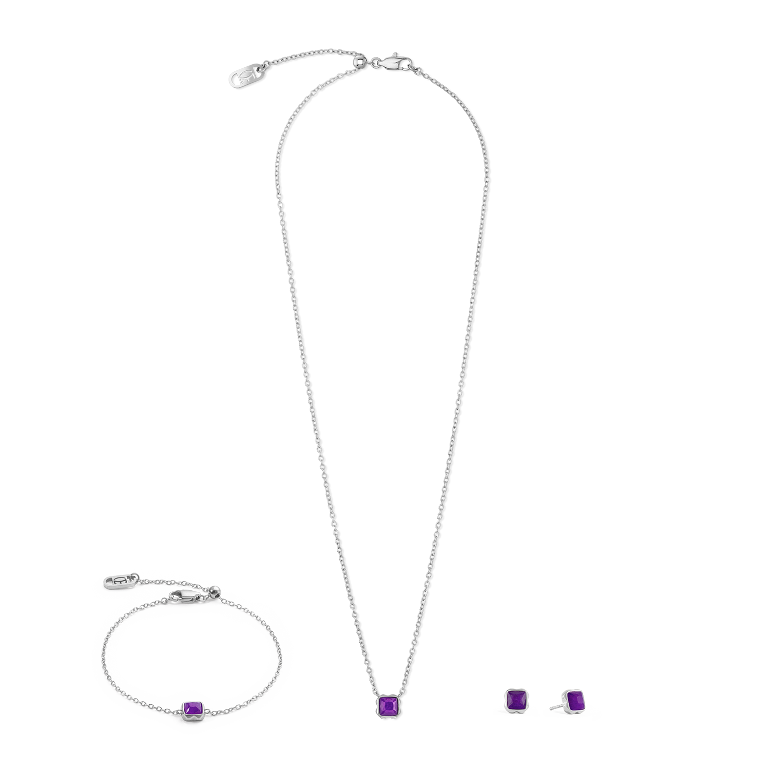 Birthstone February Necklace Sugilite Silver