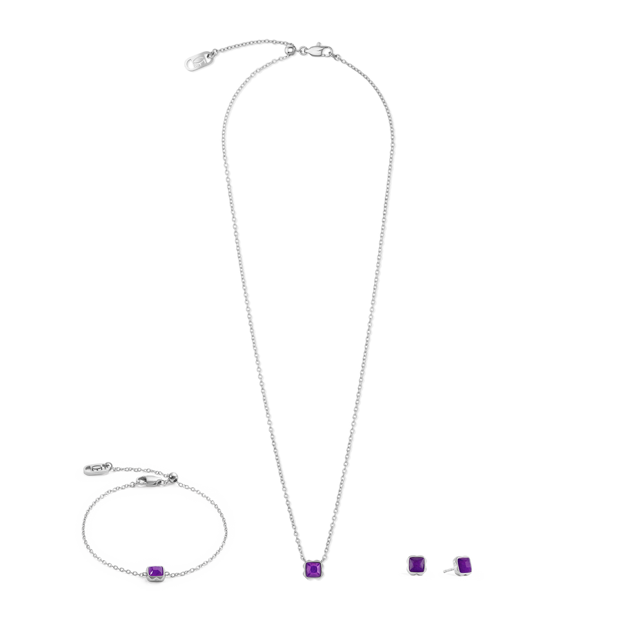 Birthstone February Necklace Sugilite Silver