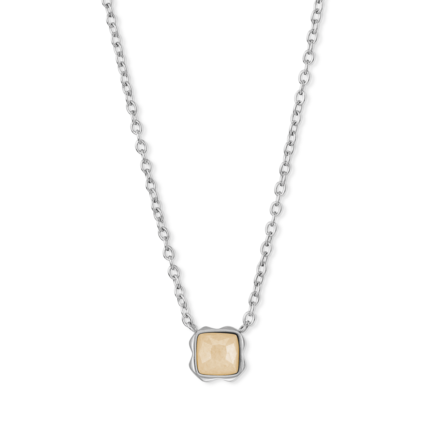 Birthstone June Necklace Cream Jade Silver