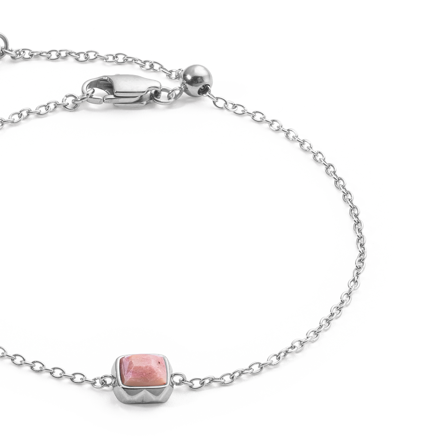 Birthstone July Bracelet Rhodochrosite Silver