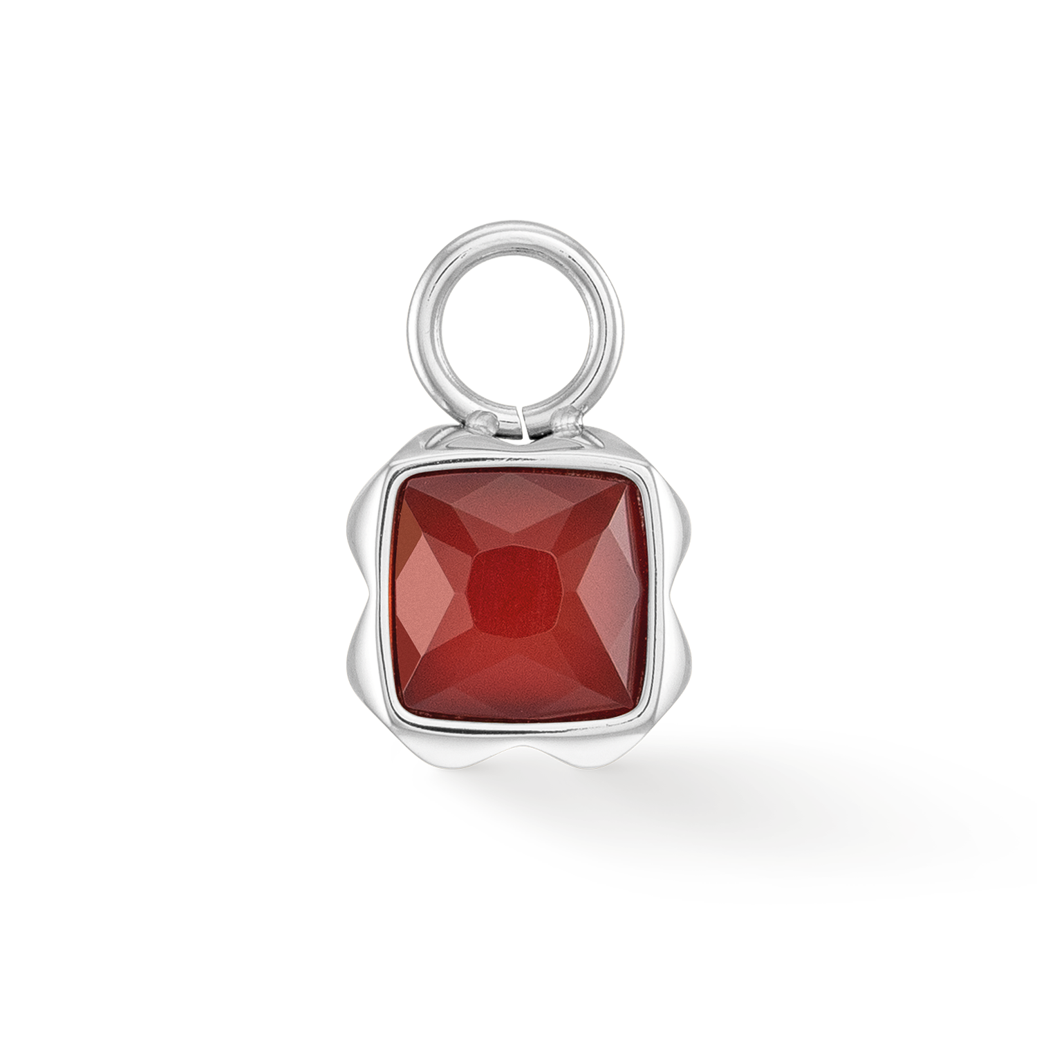 Birthstone January Charm Red Agate Silver