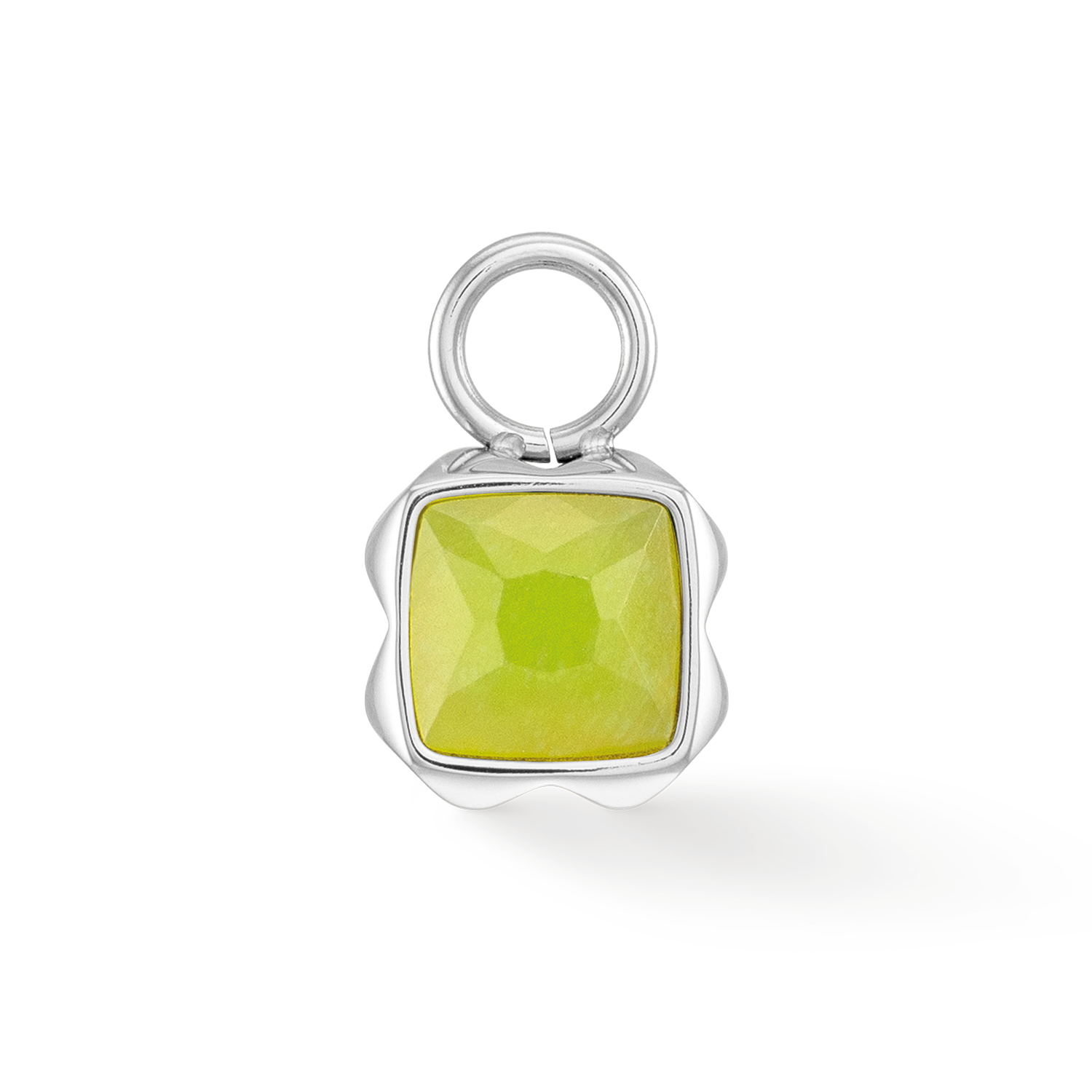 Birthstone August Charm Green Jade Silver