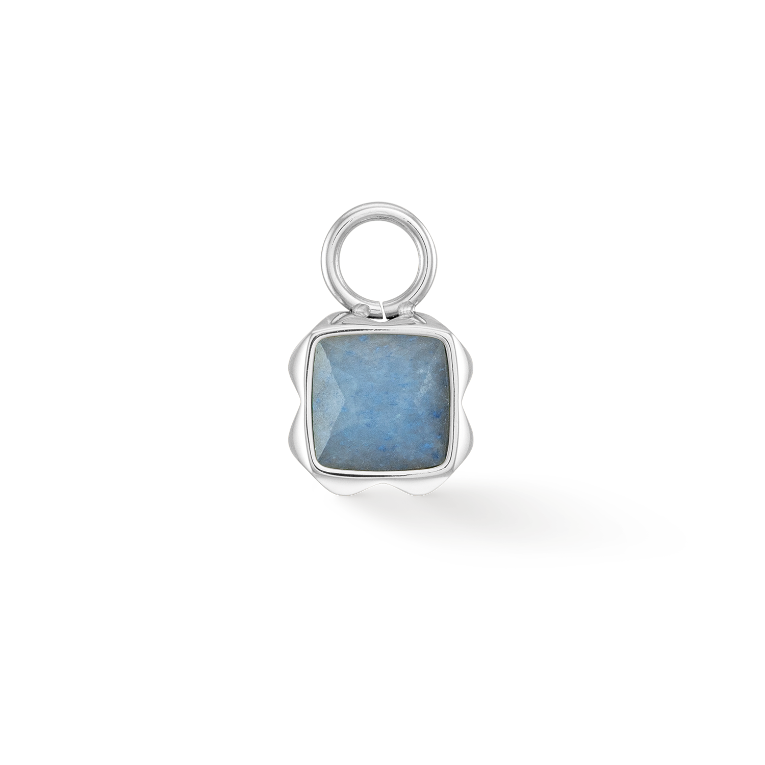 Birthstone March Charm Blue Aventurine Silver