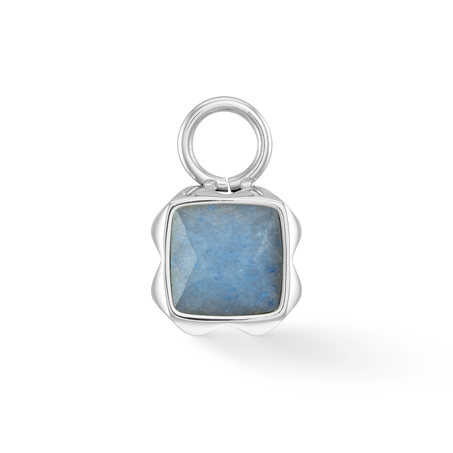 Birthstone March Charm Blue Aventurine Silver