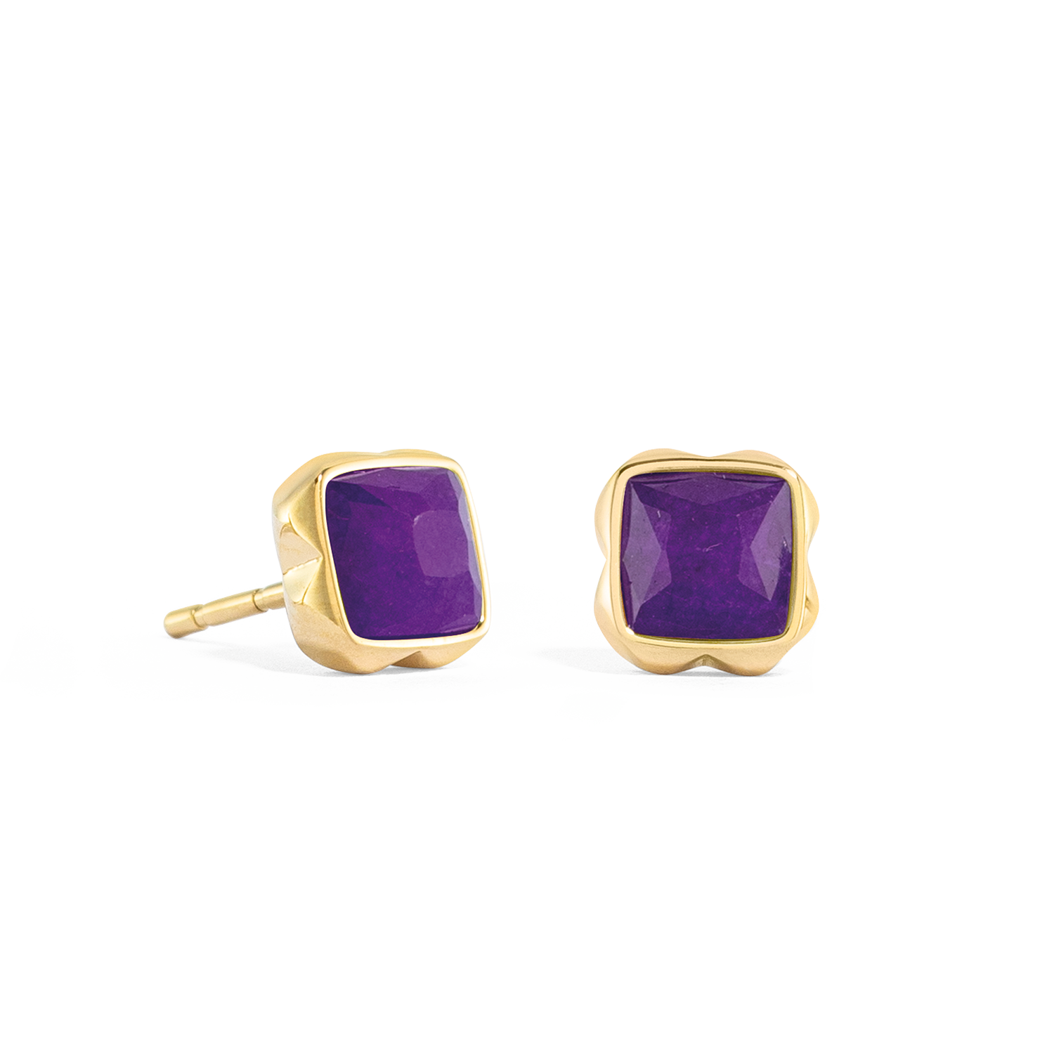 Birthstone February Earrings Sugilite Gold