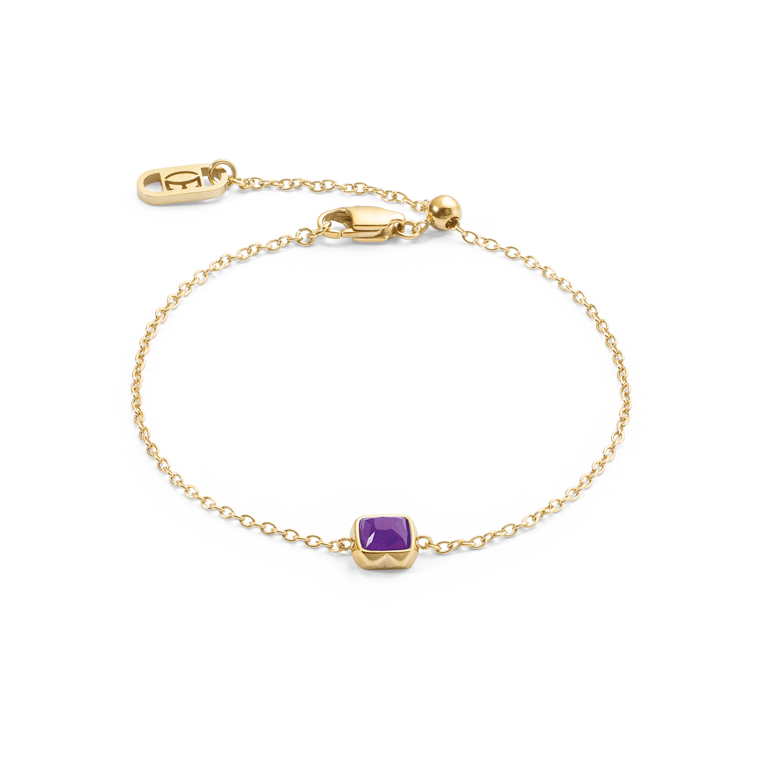 Birthstone February Bracelet Sugilite Gold