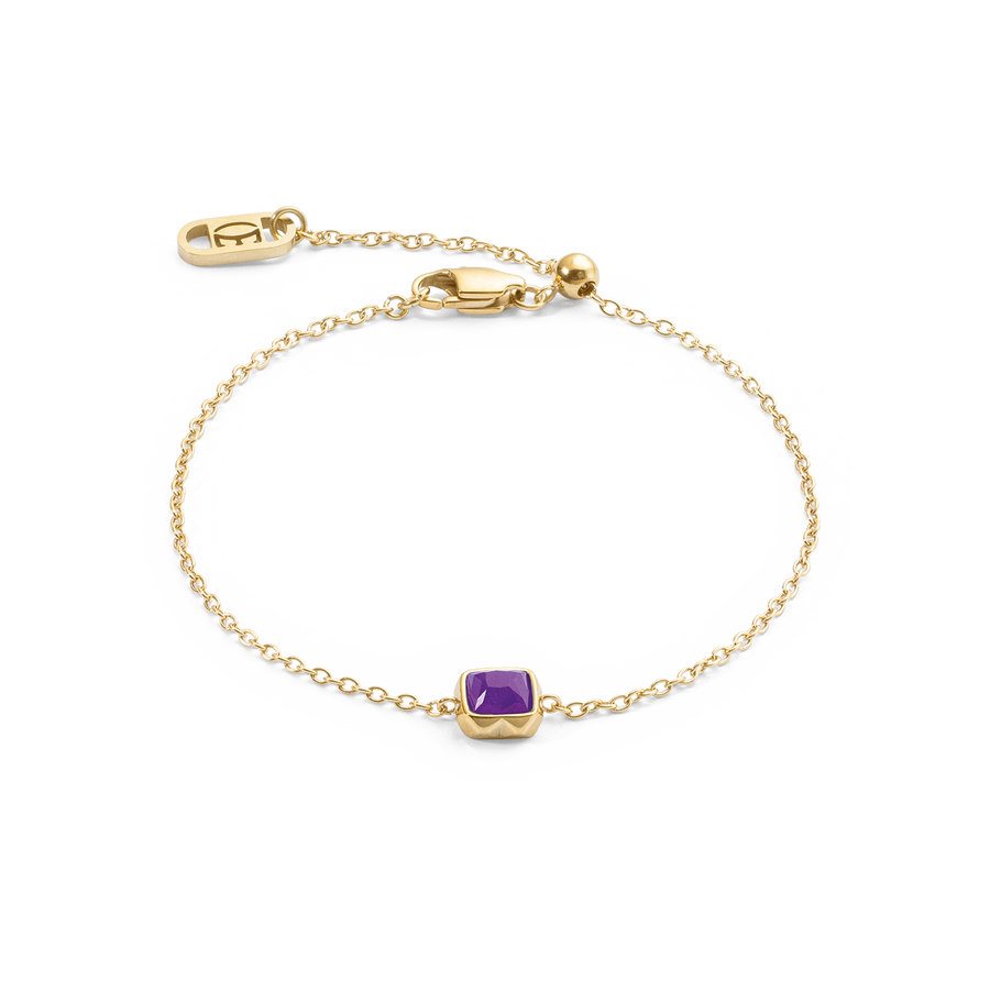 Birthstone February Bracelet Sugilite Gold