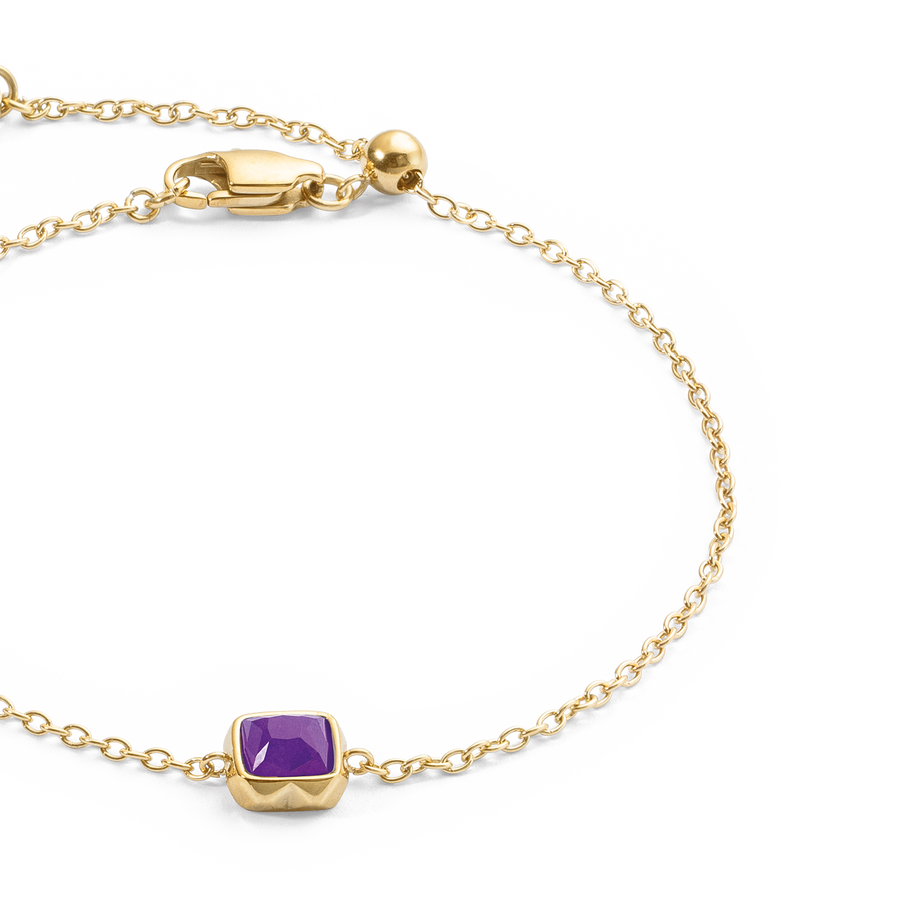 Birthstone February Bracelet Sugilite Gold