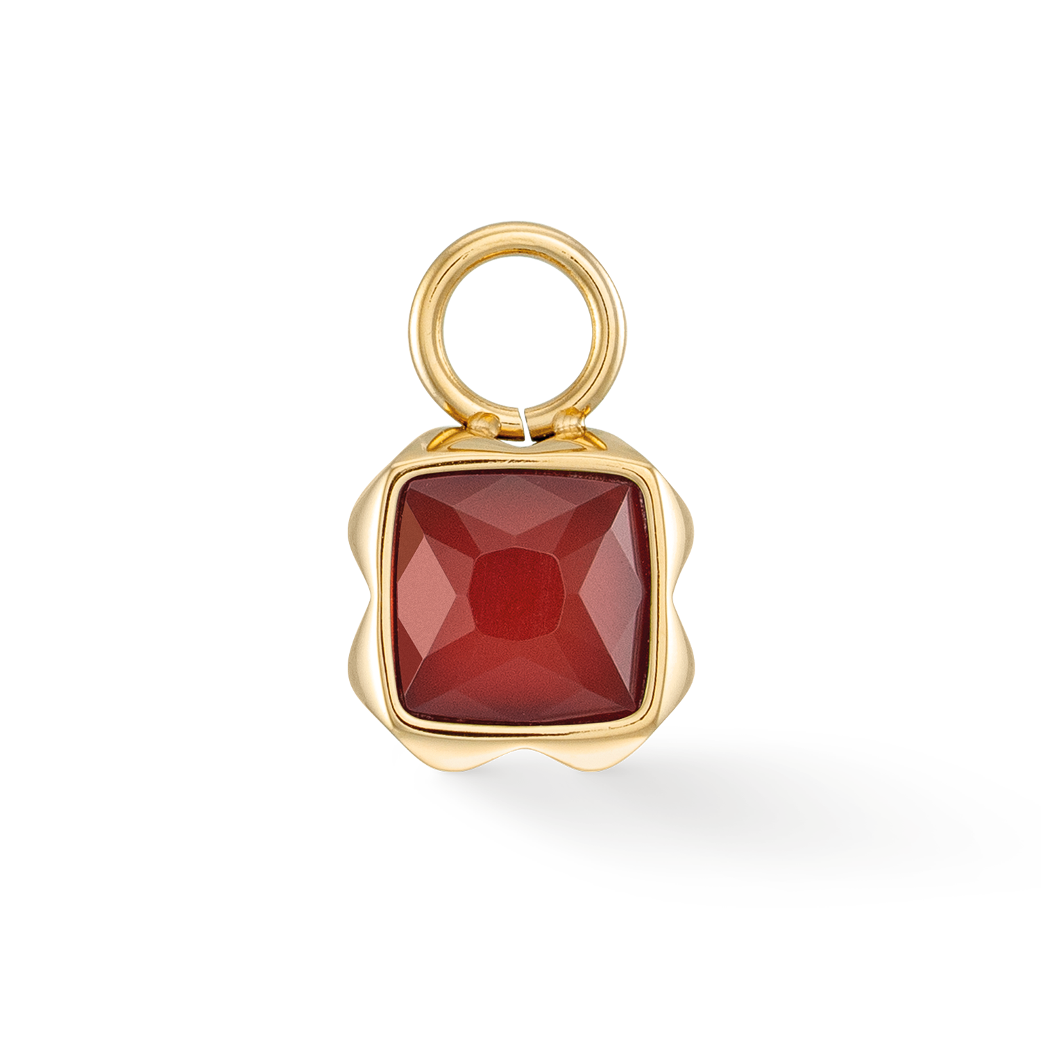 Birthstone January Charm Red Agate Gold