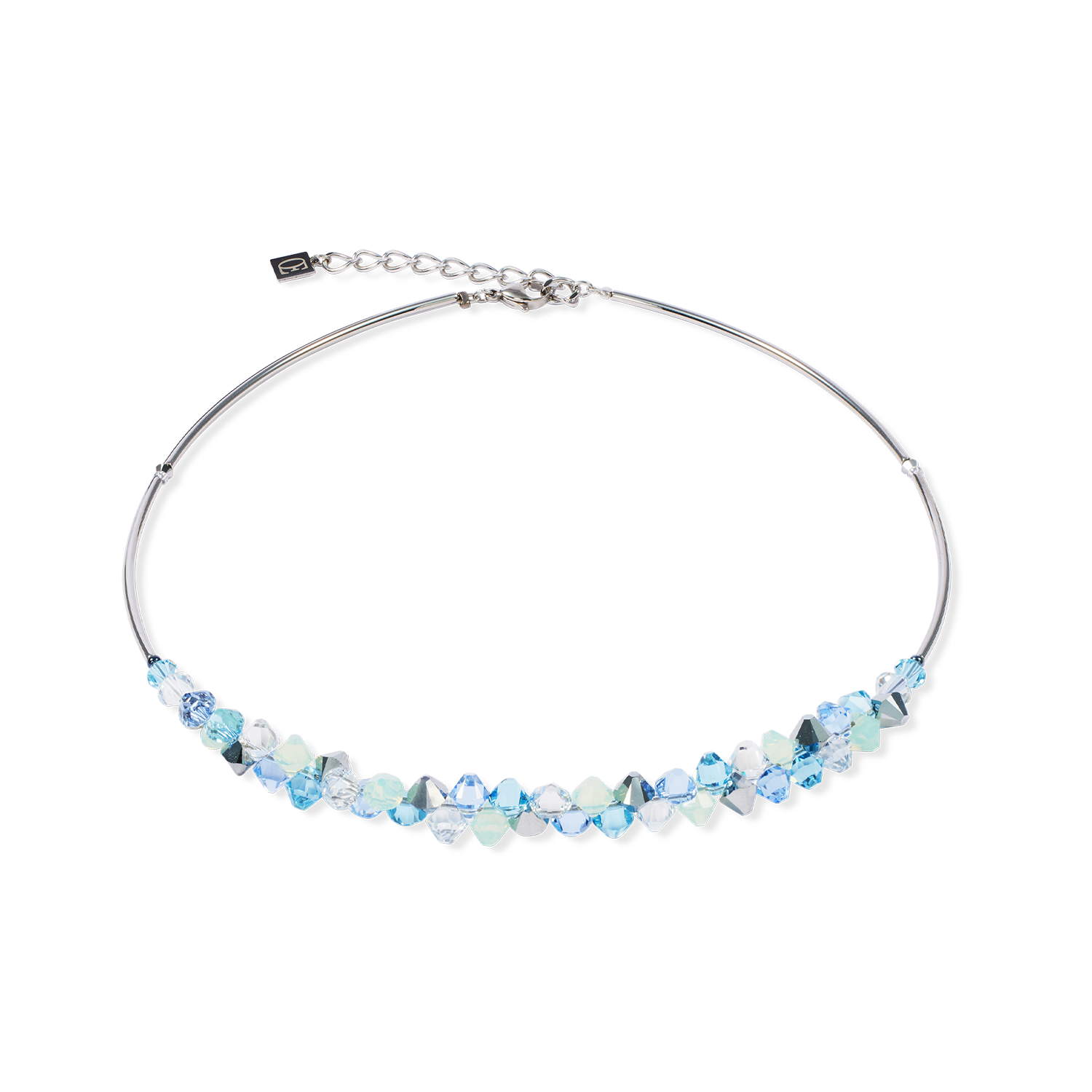 Necklace Dancing Crystals silver-blue