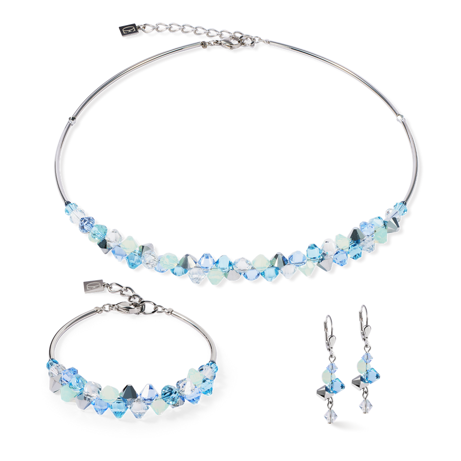 Necklace Dancing Crystals silver-blue