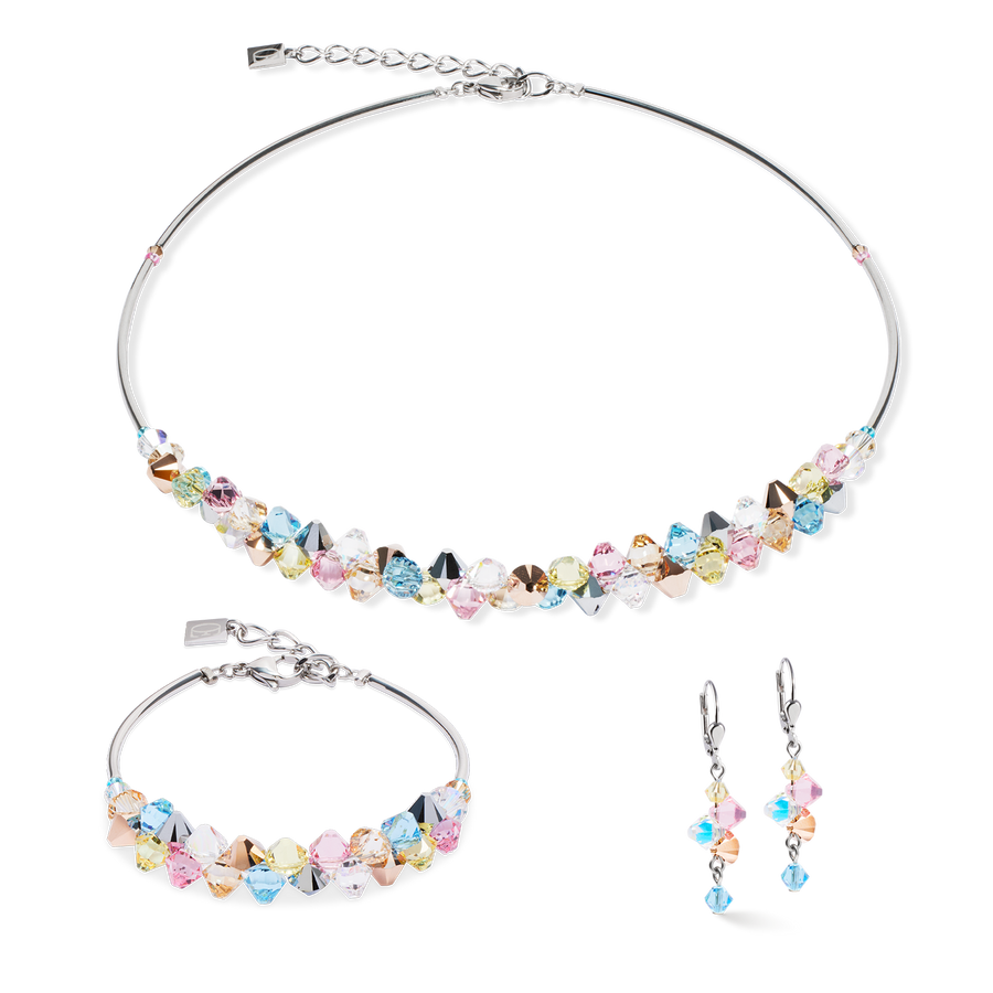 Necklace Dancing Crystals silver-pastel