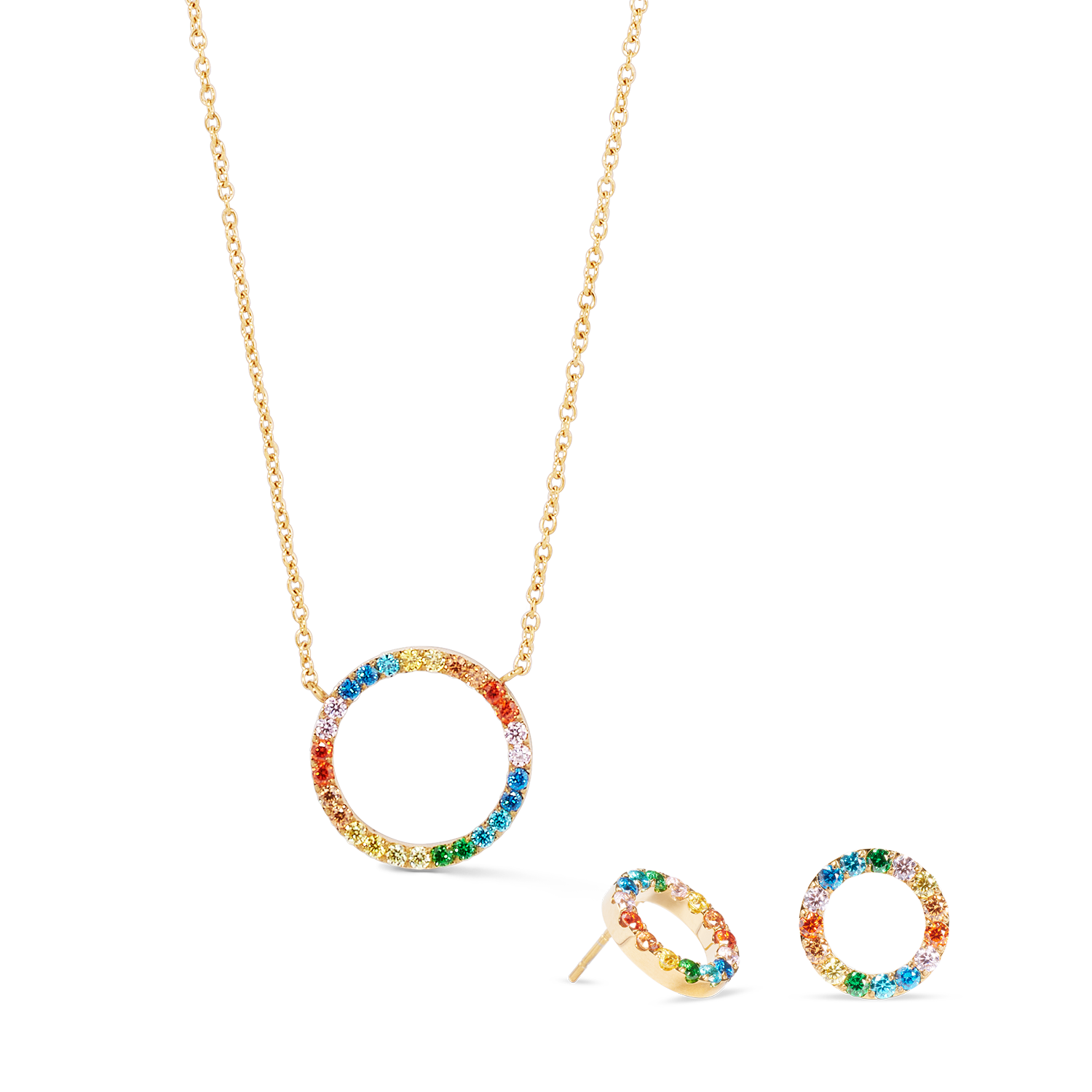 Earrings Sparkling Circle gold-multicolour