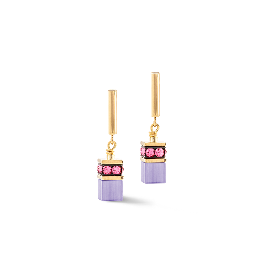 GeoCUBE® Iconic Layer earrings gold-rainbow