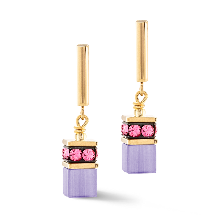 GeoCUBE® Iconic Layer earrings gold-rainbow