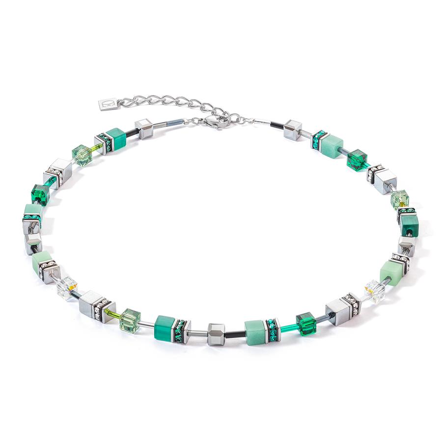 GeoCUBE® Iconic necklace silver-green