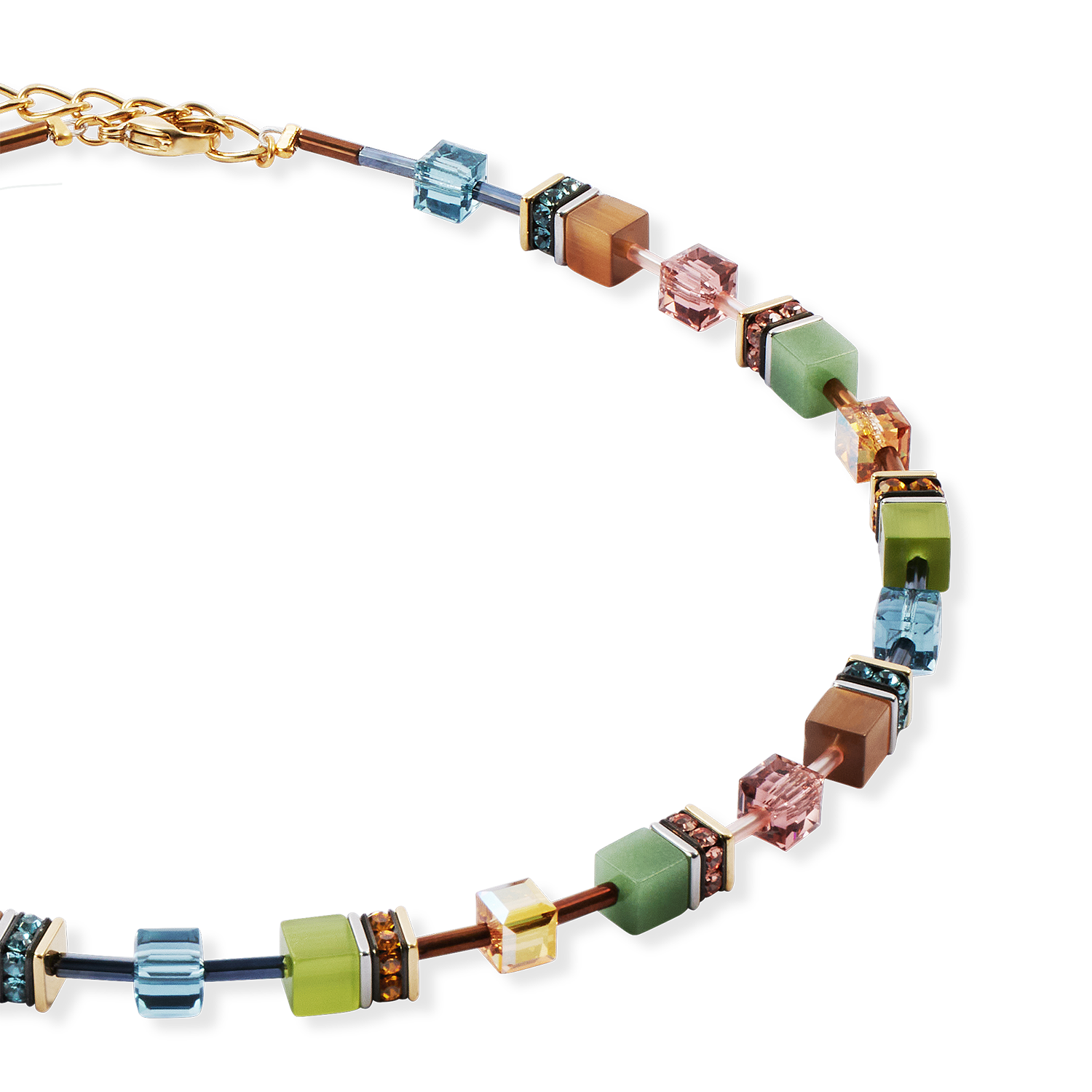 GeoCUBE® Iconic necklace Forest bicolor