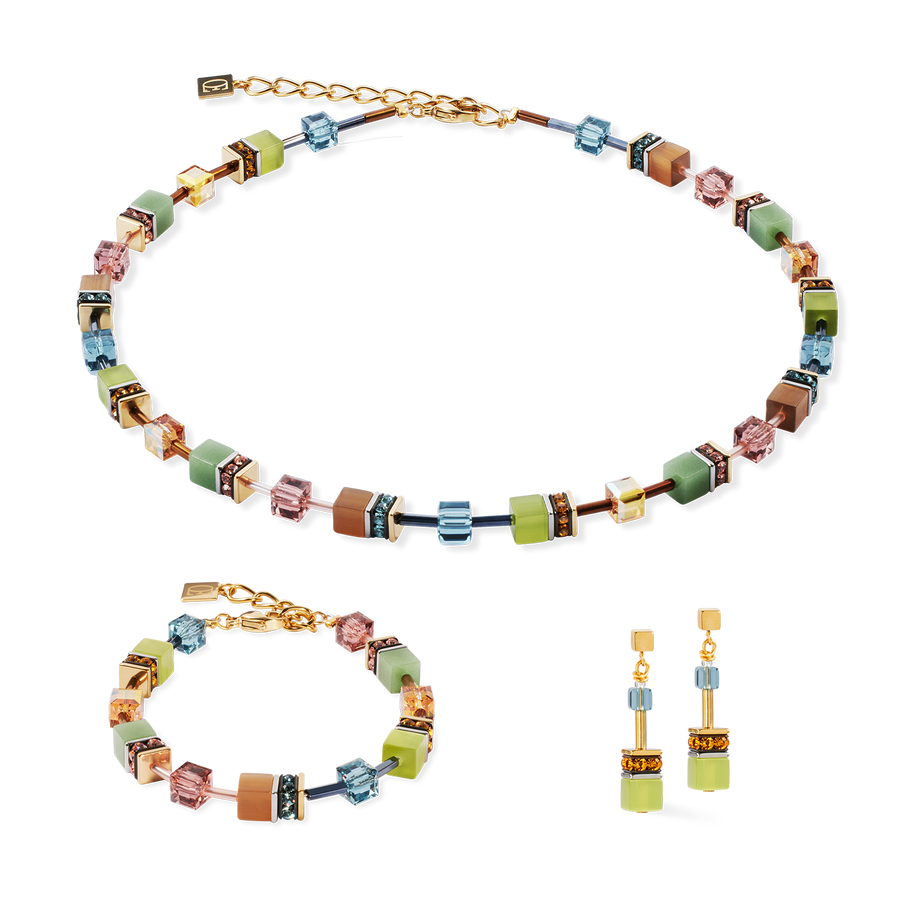 GeoCUBE® Iconic necklace Forest bicolor