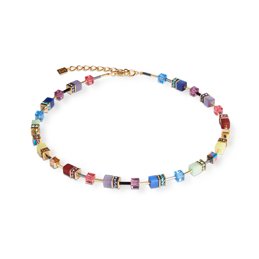 GeoCUBE® Iconic necklace Festive gold-multicolour